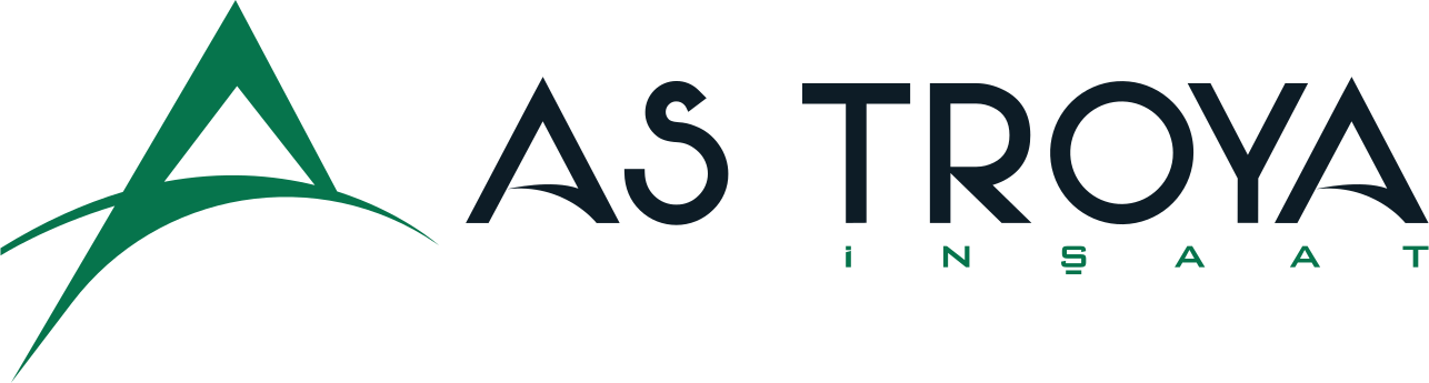 Bu görsel, "AS Troya İnşaat" adlı inşaat şirketinin logosunu temsil etmektedir. Logo, modern bir tipografi ile birlikte şık bir tasarıma sahip olup, şirketin profesyonelliğini ve sektördeki kimliğini yansıtmaktadır. Yeşil ve siyah renkler kullanılarak doğaya ve güvenilirliğe vurgu yapılmıştır.